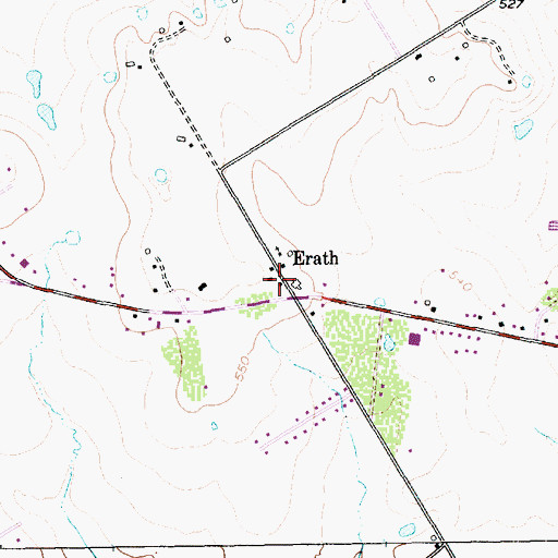 Topographic Map of Community Baptist Church, TX