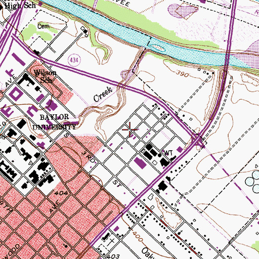 Topographic Map of Edgefield Baptist Church, TX