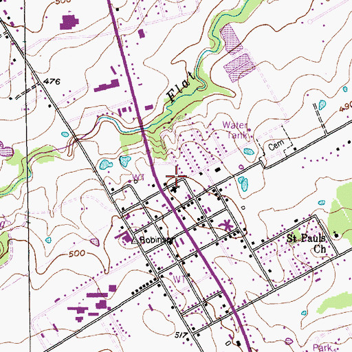 Topographic Map of First Baptist Church of Robinson, TX