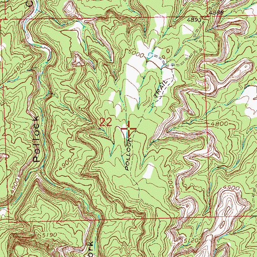 Topographic Map of Pollock Trail, CO