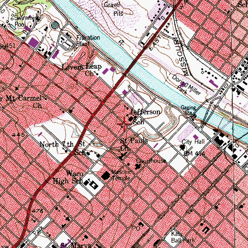 Topographic Map of First Mexican Baptist Church, TX