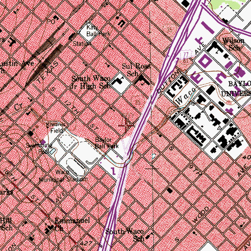 Topographic Map of Greater Ebenezer Baptist Church, TX