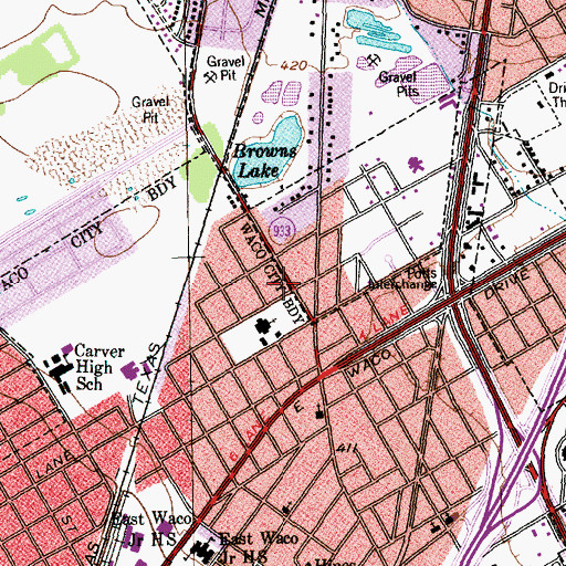 Topographic Map of Greater Shiloh Baptist Church, TX