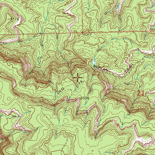 Topographic Map of Old Ute Indian Trail, CO
