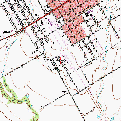 Topographic Map of Mount Pleasant Baptist Church, TX