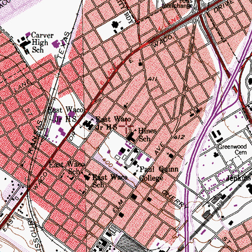 Topographic Map of New Mount Olive Baptist Church, TX