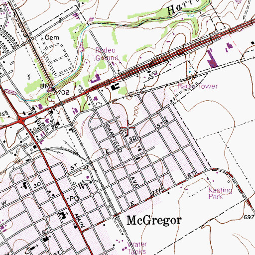 Topographic Map of Pleasant Hill Baptist Church, TX