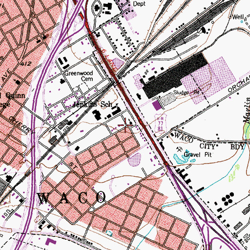 Topographic Map of Pleasant Olive Baptist Church, TX