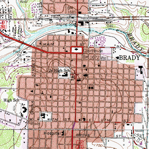Topographic Map of Saint Patricks Church, TX