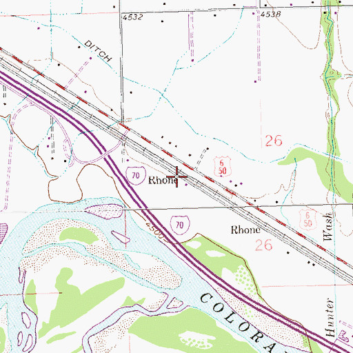 Topographic Map of Rhone, CO