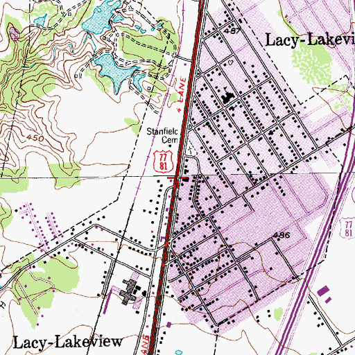 Topographic Map of First Apostolic Church, TX