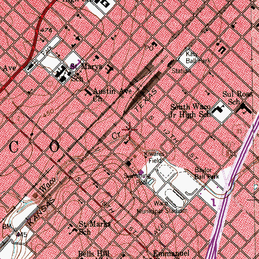 Topographic Map of Victory Temple Assembly of God Church, TX
