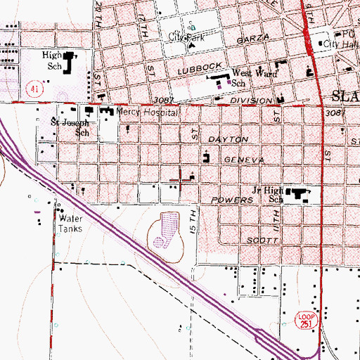 Topographic Map of Lutheran Church Grace, TX