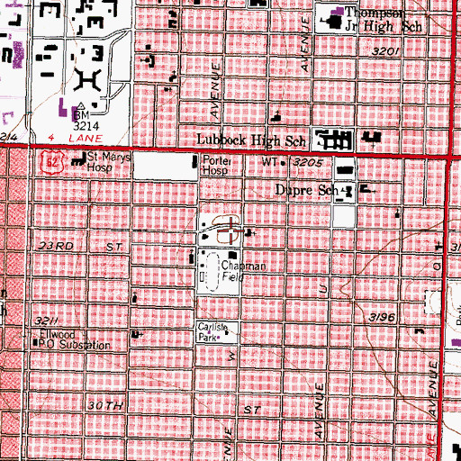 Topographic Map of Redeemer Lutheran Church, TX