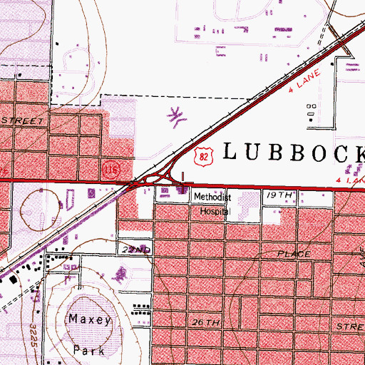 Topographic Map of Texas Methodist Foundation Church, TX