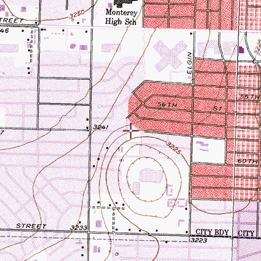 Topographic Map of The Church of Jesus Christ of Latter Day Saints - Lubbock, TX