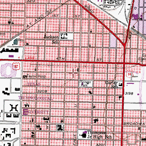 Topographic Map of First United Pentecostal Church, TX