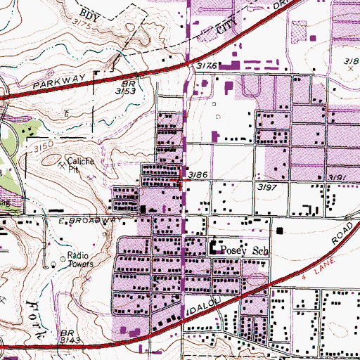 Topographic Map of Messiah Presbyterian Church, TX