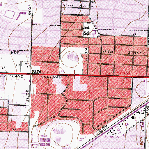 Topographic Map of Palo Duro Presbytery Church, TX