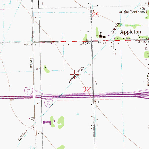 Topographic Map of Appleton Drain, CO