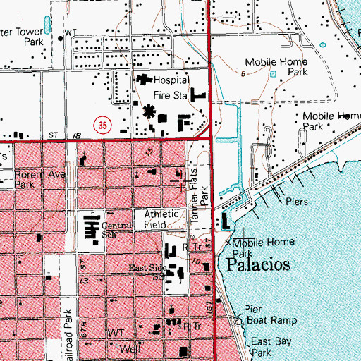 Topographic Map of Trinity Baptist Church, TX