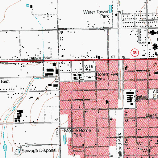Topographic Map of Saint Anthonys Catholic Church, TX