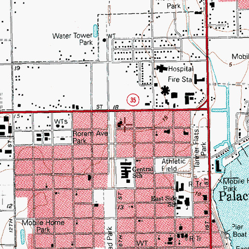 Topographic Map of Church of Christ, TX