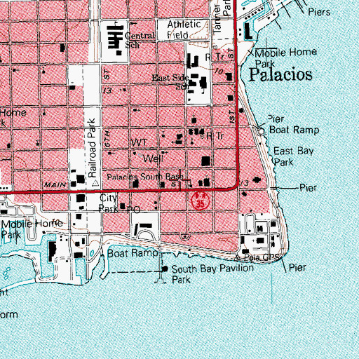 Topographic Map of Saint Johns Episcopal Church, TX