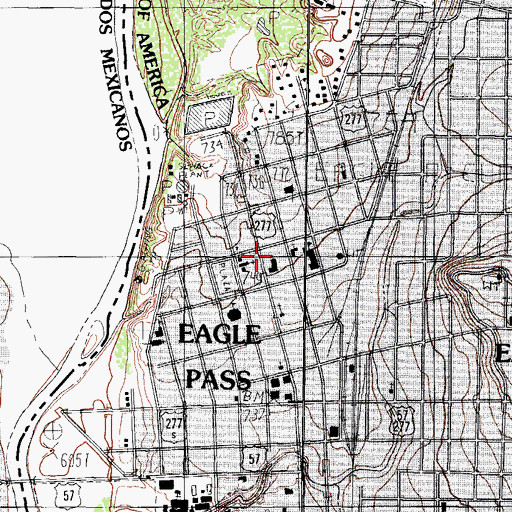 Topographic Map of First Baptist Church, TX
