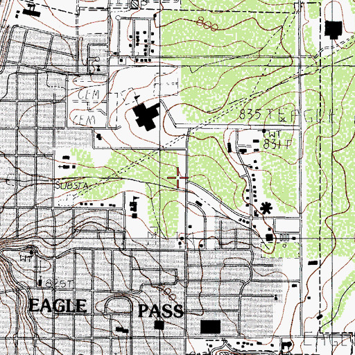 Topographic Map of La Trinidad Methodist Church, TX