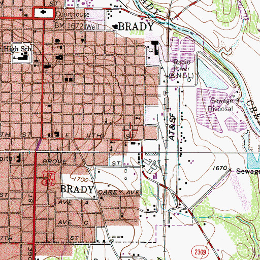 Topographic Map of Saint James Baptist Church, TX