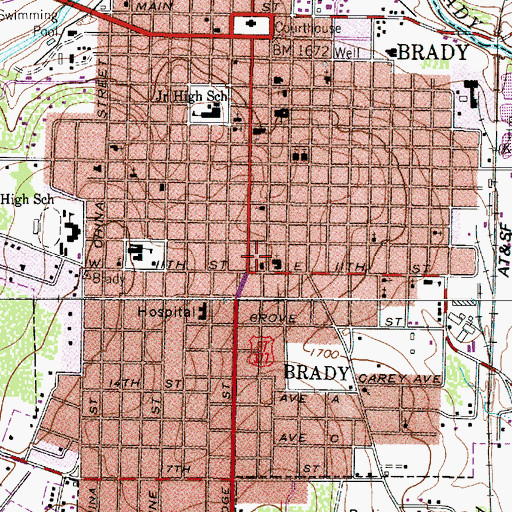 Topographic Map of Saint Pauls Episcopal Church, TX