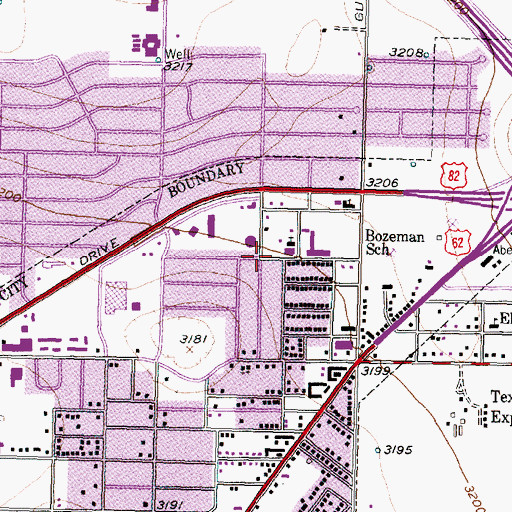 Topographic Map of Parkway Drive Baptist Church, TX