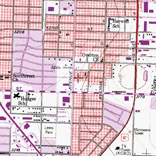 Topographic Map of Rock of Ages Independent Baptist Church, TX
