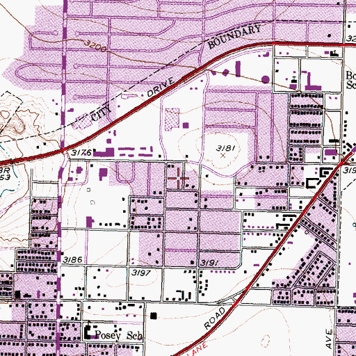 Topographic Map of Unity Baptist Church, TX
