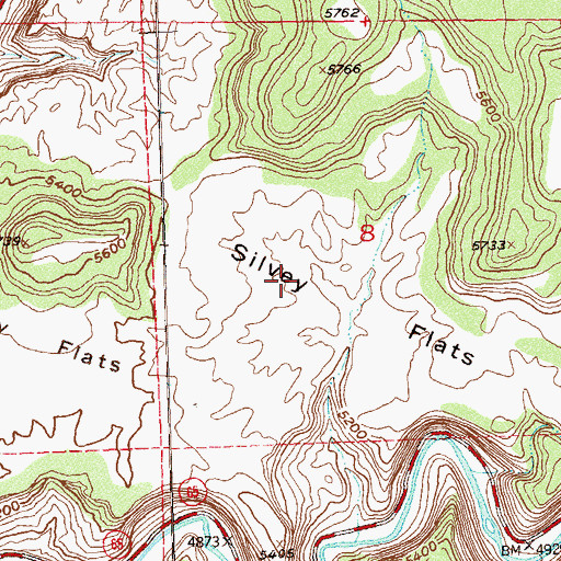Topographic Map of Silvey Flats, CO