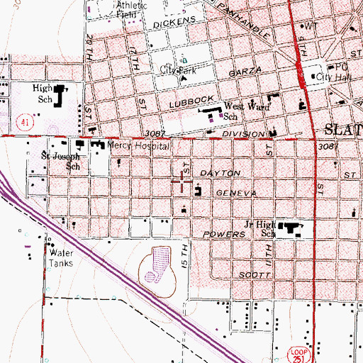 Topographic Map of Westview Baptist Church, TX