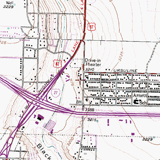 Topographic Map of Church of Christ, TX