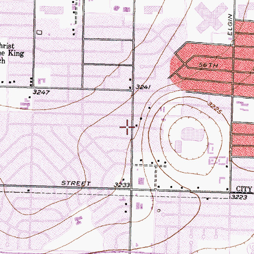 Topographic Map of Church of Christ, TX
