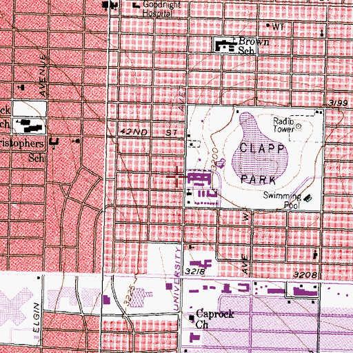 Topographic Map of Church of Christ - Sunrise, TX