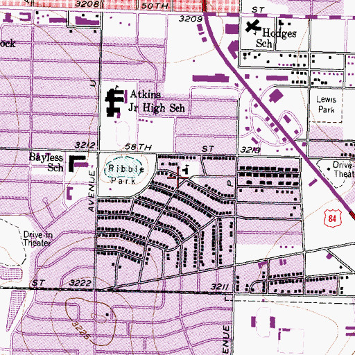 Topographic Map of Church of Christ - Vandelia, TX