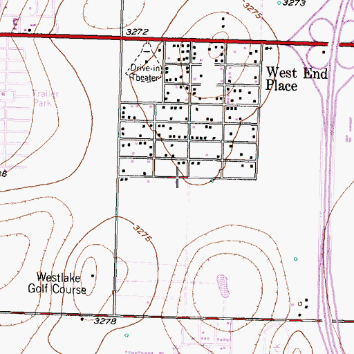 Topographic Map of Church of Christ - West End, TX