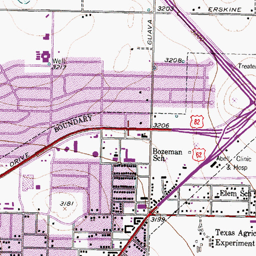 Topographic Map of Parkway Drive Church of Christ, TX