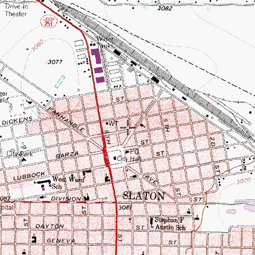 Topographic Map of Church of God, TX