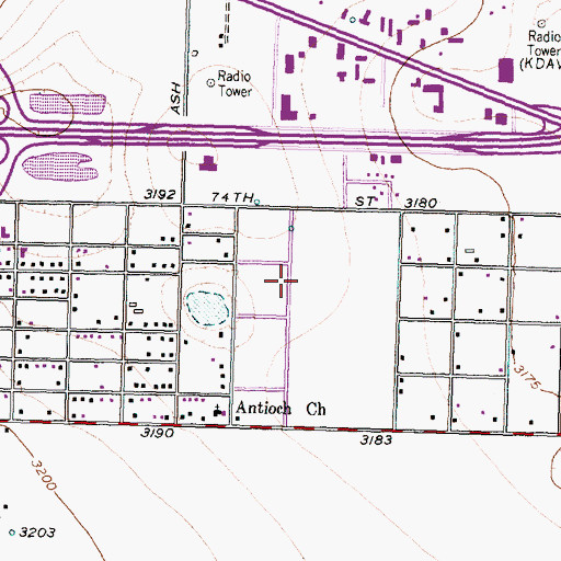 Topographic Map of Maranatha Church of God, TX