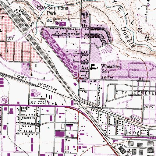 Topographic Map of Scott Temple Church of God in Christ, TX