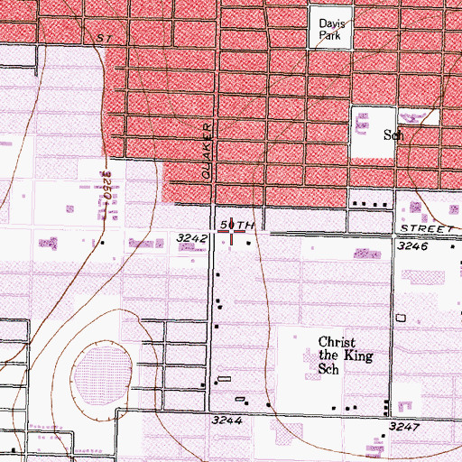 Topographic Map of Monterey Church of the Nazarene, TX