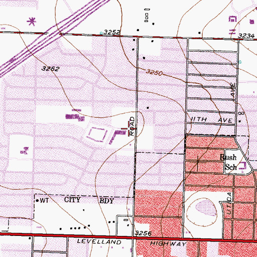 Topographic Map of Saint Stephens Episcopal Church, TX