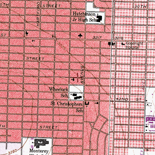 Topographic Map of Memorial Baptist Church, TX