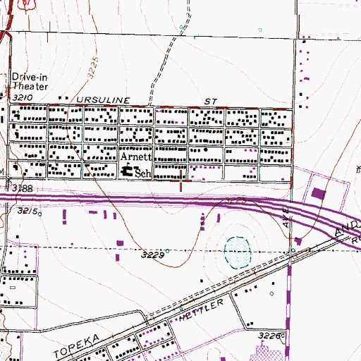 Topographic Map of Mount Olive Baptist Church, TX